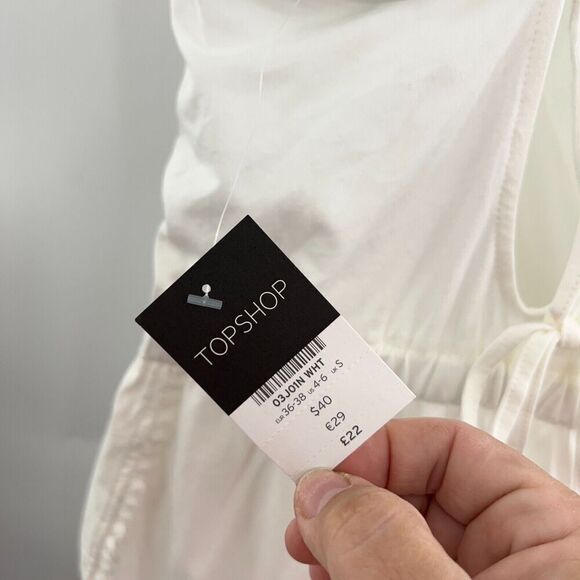 Topshop Womens Small Romper Jersey White Wrap Cover Up Romper Strappy - Picture 12 of 14